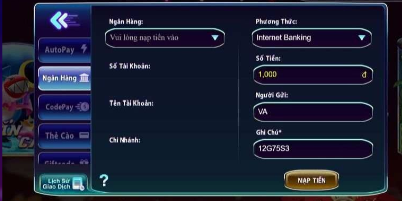 Các bước nạp tiền 789Club đơn giản tiện lợi