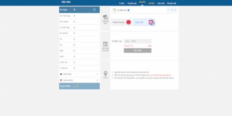 Nạp tiền kubet qua ví điện tử